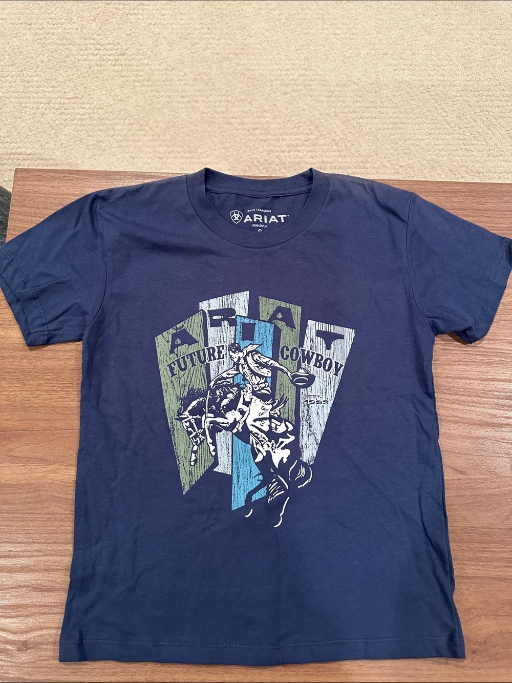 Ariat Navy Graphic 'Future Cowboy' Tee with Multi-Color Design